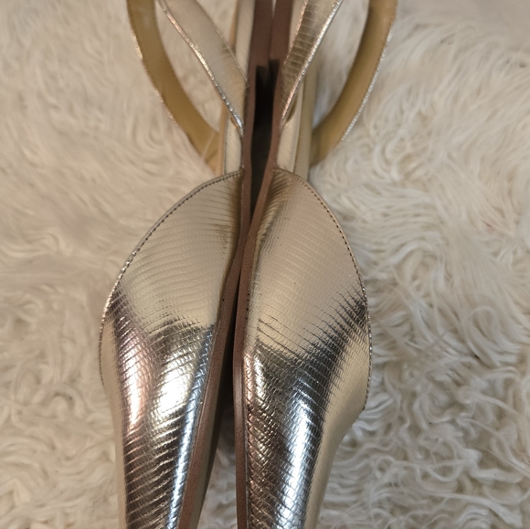 J. Crew Silver and Gold Slingback Flats - Picture 6 of 9